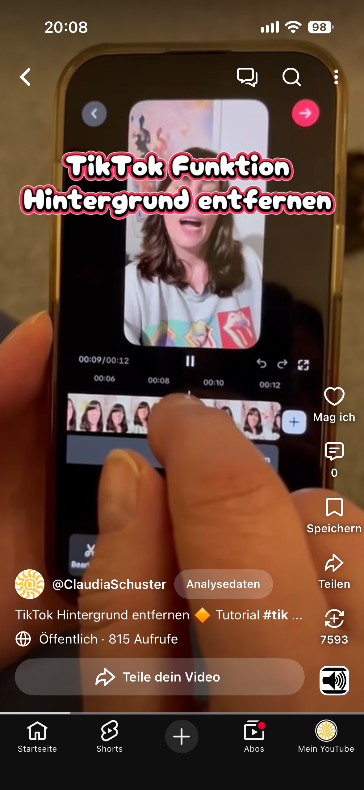 TikTok Tutorial: Hintergrund entfernen mit dem Handy